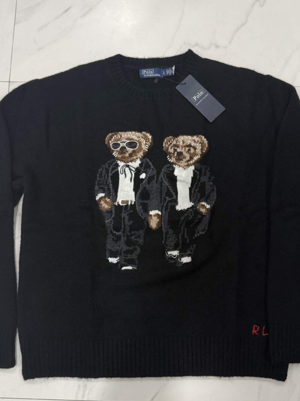 Polo Ralph Lauren Teddy Bear Sweater Black RL Teddy Men’s Large